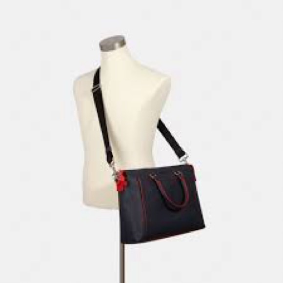 Coach Midnight Navy and Miami Red Leather Bag - Picture 1 of 10